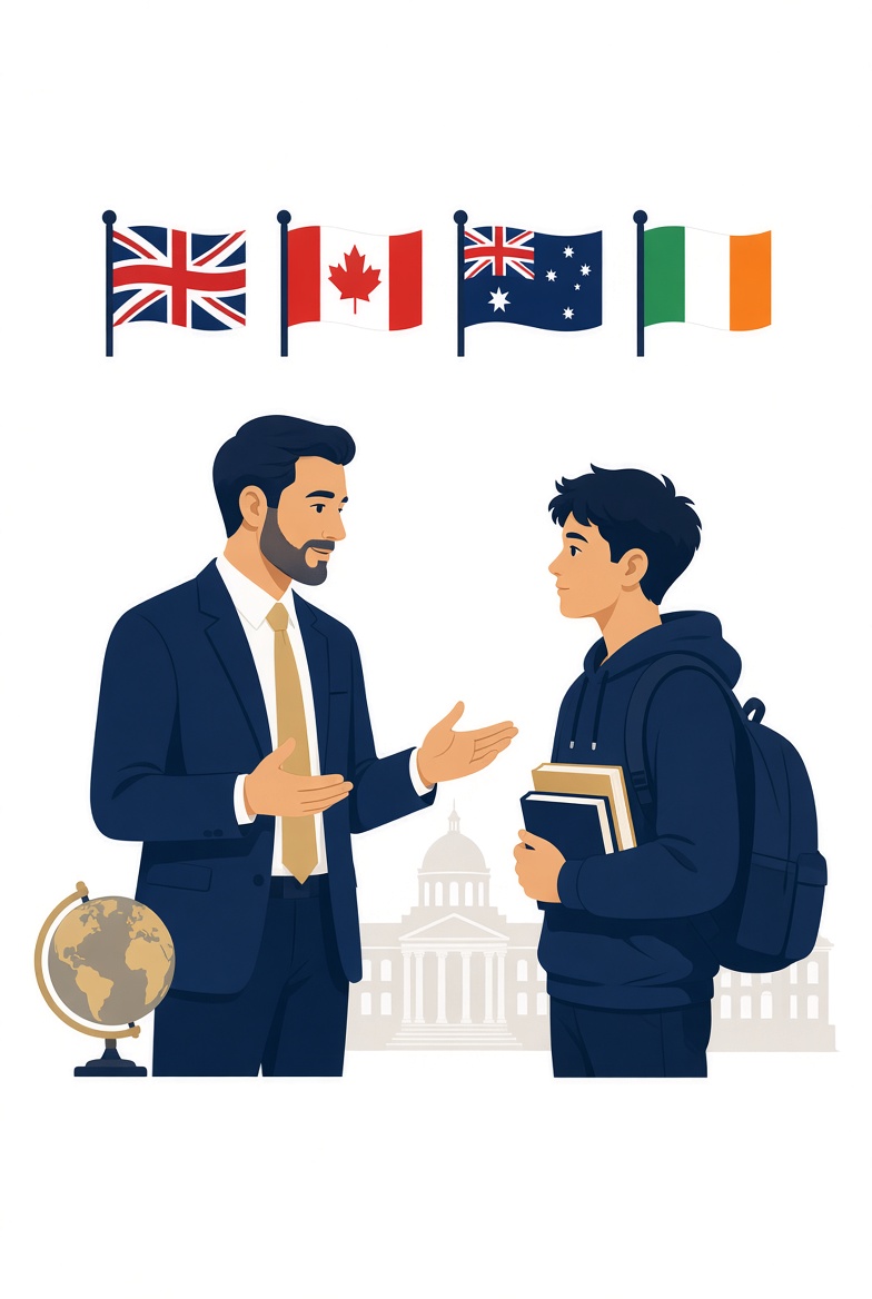 Cosmos consultant guiding a student toward international study